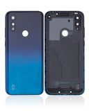 Replacement Back cover Glass Compatible with Motorola Moto E6S (XT2053 / 2020) (Peacock Blue)