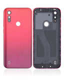 Replacement Back cover Glass Compatible with Motorola Moto E6S (XT2053 / 2020) (Sunrise Red)