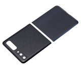 Replacement Top & Bottom Back Cover Glass With Camera Lens Compatible with Samsung Galaxy Z Flip 4G (F700) / Z Flip 5G (F707) (Aftermarket Plus) (Mirror Black)