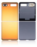 Replacement Top & Bottom Back Cover Glass With Camera Lens Compatible with Samsung Galaxy Z Flip 4G (F700) / Z Flip 5G (F707) (Aftermarket Plus) (Mirror Gold)