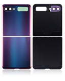 Replacement Top & Bottom Back Cover Glass With Camera Lens Compatible with Samsung Galaxy Z Flip 4G (F700) / Z Flip 5G (F707) (Aftermarket Plus) (Mirror Purple)