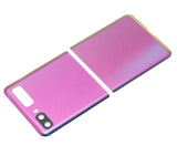 Replacement Top & Bottom Back Cover Glass With Camera Lens Compatible with Samsung Galaxy Z Flip 4G (F700) / Z Flip 5G (F707) (Aftermarket Plus) (Mirror Purple)