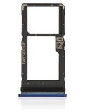 Replacement Single Sim Card Tray Compatible with Motorola Moto One 5G Ace (XT2113-1/2 / 2021) (Blue)