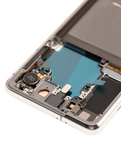 Replacement OLED Assembly With Frame Compatible with Samsung Galaxy S21 5G (Refurbished) (Phantom White)