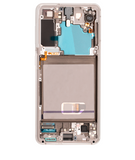 Replacement OLED Assembly With Frame Compatible with Samsung Galaxy S21 5G (Refurbished) (Phantom White)