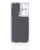 Replacement Back Cover Glass With Camera Lens Compatible with Samsung Galaxy S21 Ultra (No Logo) (Aftermarket Plus) (Phantom Silver)