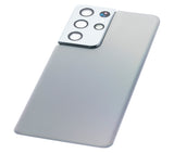 Replacement Back Cover Glass With Camera Lens Compatible with Samsung Galaxy S21 Ultra (No Logo) (Aftermarket Plus) (Phantom Silver)
