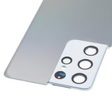 Replacement Back Cover Glass With Camera Lens Compatible with Samsung Galaxy S21 Ultra (No Logo) (Aftermarket Plus) (Phantom Silver)