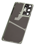 Replacement Back Cover Glass With Camera Lens Compatible with Samsung Galaxy S21 Ultra (No Logo) (Aftermarket Plus) (Phantom Black)