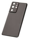 Replacement Back Cover Glass With Camera Lens Compatible with Samsung Galaxy S21 Ultra (No Logo) (Aftermarket Plus) (Phantom Black)