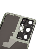 Replacement Back Cover Glass With Camera Lens Compatible with Samsung Galaxy S21 Ultra (No Logo) (Aftermarket Plus) (Phantom Black)