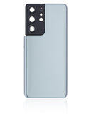Replacement Back Cover Glass With Camera Lens Compatible with Samsung Galaxy S21 Ultra (No Logo) (Aftermarket Plus) (Phantom Titanium)