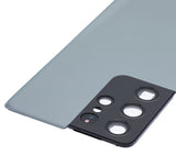 Replacement Back Cover Glass With Camera Lens Compatible with Samsung Galaxy S21 Ultra (No Logo) (Aftermarket Plus) (Phantom Titanium)