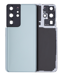 Replacement Back Cover Glass With Camera Lens Compatible with Samsung Galaxy S21 Ultra (No Logo) (Aftermarket Plus) (Phantom Titanium)