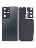 Replacement Back Cover Glass With Camera Lens Compatible with Samsung Galaxy S21 Ultra (No Logo) (Aftermarket Plus) (Phantom Navy)