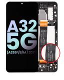 Replacement LCD Assembly With Frame Compatible with Samsung Galaxy A32 5G (A326F/B/M / 2021) (International Dual Sim Model) (Service Pack) (Awesome Black)