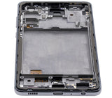 Replacement OLED Assembly With Frame Compatible with Samsung A72 (A725 / 2021) (Service Pack) (Awesome Black)