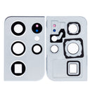 Replacement Back Camera Lens With Cover Bezel Ring Compatible with Samsung Galaxy S21 Ultra (Phantom Silver)