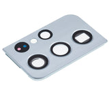 Replacement Back Camera Lens With Cover Bezel Ring Compatible with Samsung Galaxy S21 Ultra (Phantom Silver)