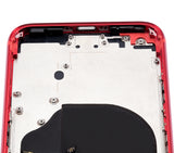 Replacement Back Housing W/ Small Components Pre-Installed Compatible with Apple iPhone SE (2020) (No Logo) (Aftermarket Plus) (Red)