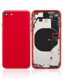 Replacement Back Housing W/ Small Components Pre-Installed Compatible with Apple iPhone SE (2020) (No Logo) (Aftermarket Plus) (Red)