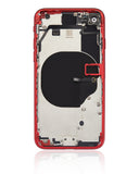 Replacement Back Housing W/ Small Components Pre-Installed Compatible with Apple iPhone SE (2020) (No Logo) (Aftermarket Plus) (Red)