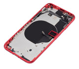Replacement Back Housing W/ Small Components Pre-Installed Compatible with Apple iPhone SE (2020) (No Logo) (Aftermarket Plus) (Red)