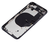 Replacement Back Housing W/ Small Components Pre-Installed Compatible with Apple iPhone SE (2020) (No Logo) (Aftermarket Plus) (Black)