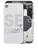 Replacement Back Housing W/ Small Components Pre-Installed Compatible with Apple iPhone SE (2020) (No Logo) (Aftermarket Plus) (White)