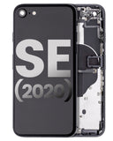 Replacement Back Housing W/ Small Components Pre-Installed Compatible with Apple iPhone SE (2020) (Used OEM Pull: Grade A) (Black)