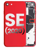 Replacement Back Housing W/ Small Components Pre-Installed Compatible with Apple iPhone SE (2020) (Used OEM Pull: Grade A) (Red)