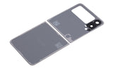 Replacement Top & Bottom Back Cover Glass With Camera Lens Compatible with Samsung Galaxy Z Flip 3 5G (Aftermarket Plus) (White)