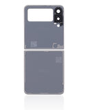 Replacement Top & Bottom Back Cover Glass With Camera Lens Compatible with Samsung Galaxy Z Flip 3 5G (Aftermarket Plus) (White)