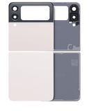 Replacement Top & Bottom Back Cover Glass With Camera Lens Compatible with Samsung Galaxy Z Flip 3 5G (Aftermarket Plus) (White)