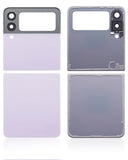 Replacement Top & Bottom Back Cover Glass With Camera Lens Compatible with Samsung Galaxy Z Flip 3 5G (Aftermarket Plus) (Lavender)