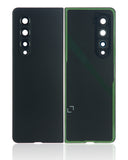 Replacement Back Cover Glass With Camera Lens Compatible with Samsung Galaxy Z Fold 3 5G (Premium) (Phantom Black)
