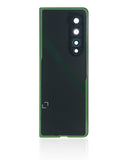 Replacement Back Cover Glass With Camera Lens Compatible with Samsung Galaxy Z Fold 3 5G (Premium) (Phantom Black)