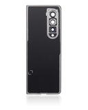 Replacement Back Cover Glass With Camera Lens Compatible with Samsung Galaxy Z Fold 3 5G (Premium) (Phantom Silver)