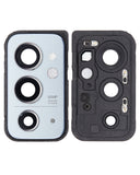 Replacement Back Camera Lens With Cover Bezel Ring Compatible with OnePlus 9RT 5G (Nano Silver)