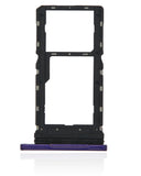 Replacement Dual Sim Card Tray Compatible with Motorola Moto G8 Play (XT2015 / 2019) (Purple)