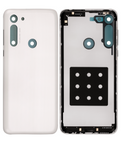 Replacement Back cover Glass Compatible with Motorola Moto G8 (XT2045-1 / 2020) (White Prism)