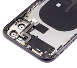 Replacement Back Housing W/ Small Components Pre-Installed Compatible with Apple iPhone 11 (No Logo) (Aftermarket Plus) (Black)