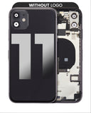 Replacement Back Housing W/ Small Components Pre-Installed Compatible with Apple iPhone 11 (No Logo) (Aftermarket Plus) (Black)