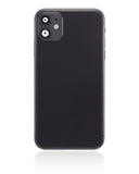 Replacement Back Housing W/ Small Components Pre-Installed Compatible with Apple iPhone 11 (No Logo) (Aftermarket Plus) (Black)