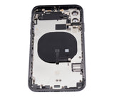 Replacement Back Housing W/ Small Components Pre-Installed Compatible with Apple iPhone 11 (No Logo) (Aftermarket Plus) (Black)