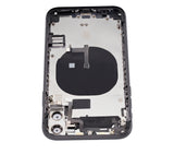 Replacement Back Housing W/ Small Components Pre-Installed Compatible with Apple iPhone 11 (No Logo) (Aftermarket Plus) (Black)