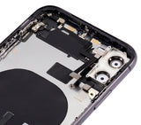 Replacement Back Housing W/ Small Components Pre-Installed Compatible with Apple iPhone 11 (No Logo) (Aftermarket Plus) (Black)