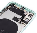 Replacement Back Housing W/ Small Components Pre-Installed Compatible with Apple iPhone 11 (No Logo) (Aftermarket Plus) (Green)