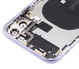 Replacement Back Housing W/ Small Components Pre-Installed Compatible with Apple iPhone 11 (No Logo) (Aftermarket Plus) (Purple)