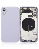Replacement Back Housing W/ Small Components Pre-Installed Compatible with Apple iPhone 11 (No Logo) (Aftermarket Plus) (Purple)